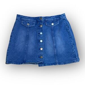 Atmosphere, Blue Wash w/ Fading Snap Away Denim Skirt 100% Cotton, Women’s 8